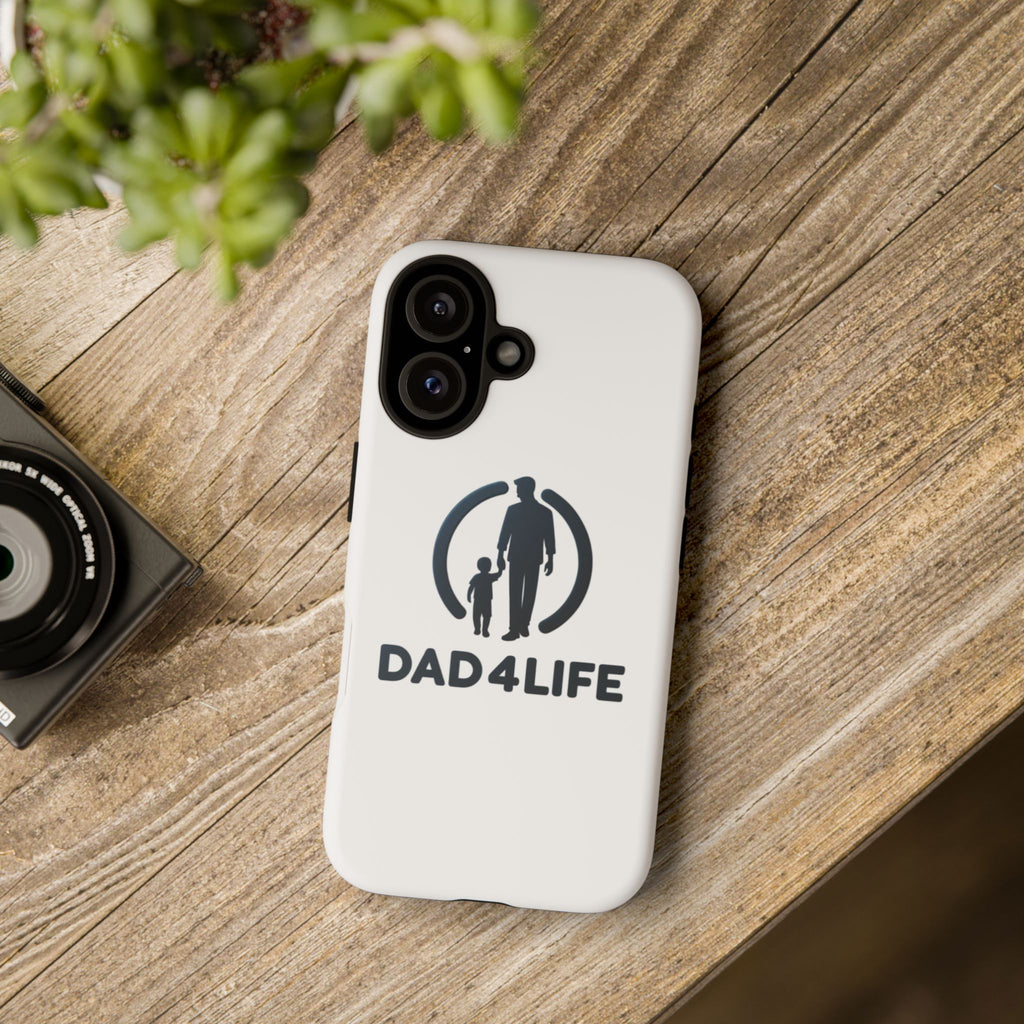 Funda protectora para teléfono Dad4Life — Funda protectora con silueta de padre e hijo