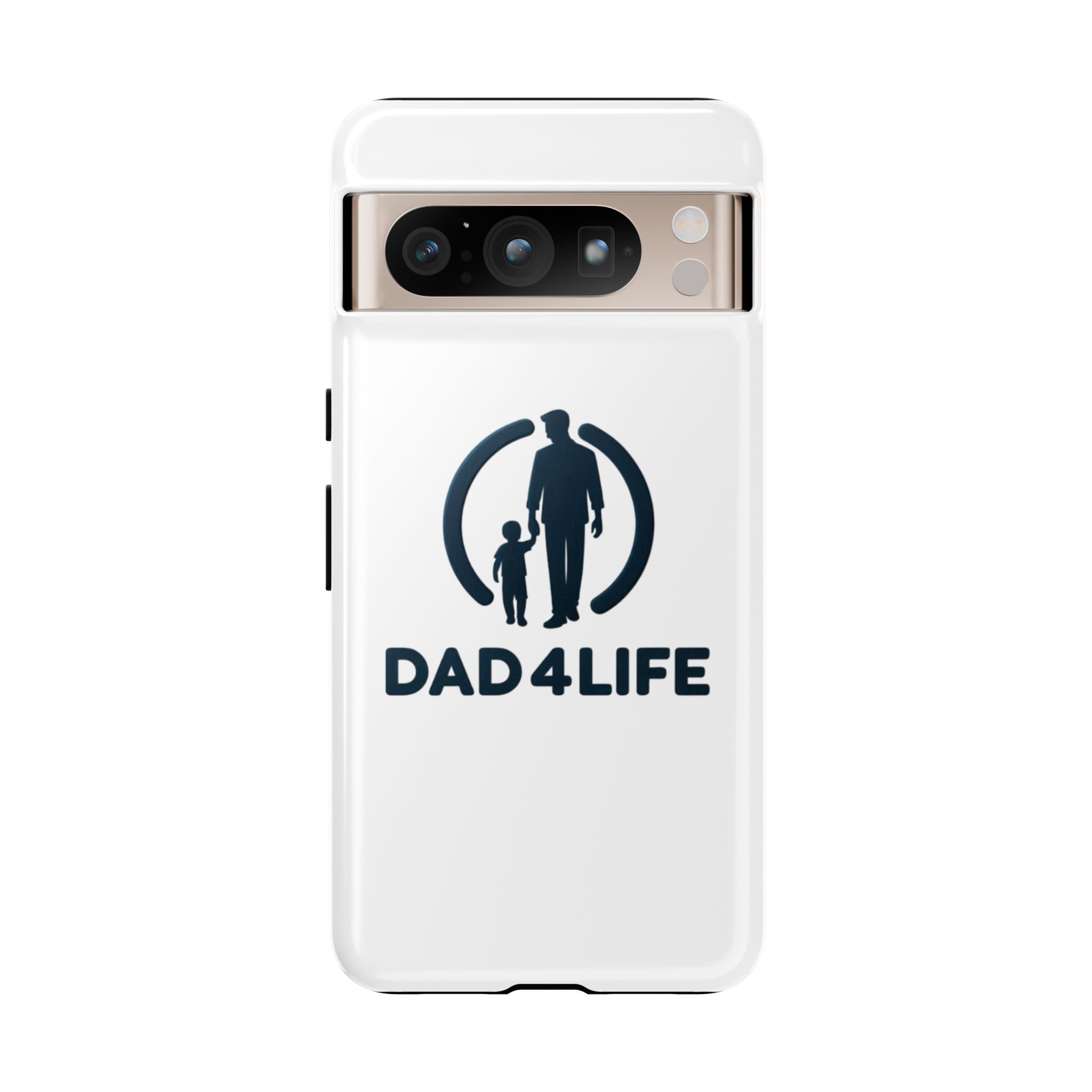 Funda protectora para teléfono Dad4Life — Funda protectora con silueta de padre e hijo