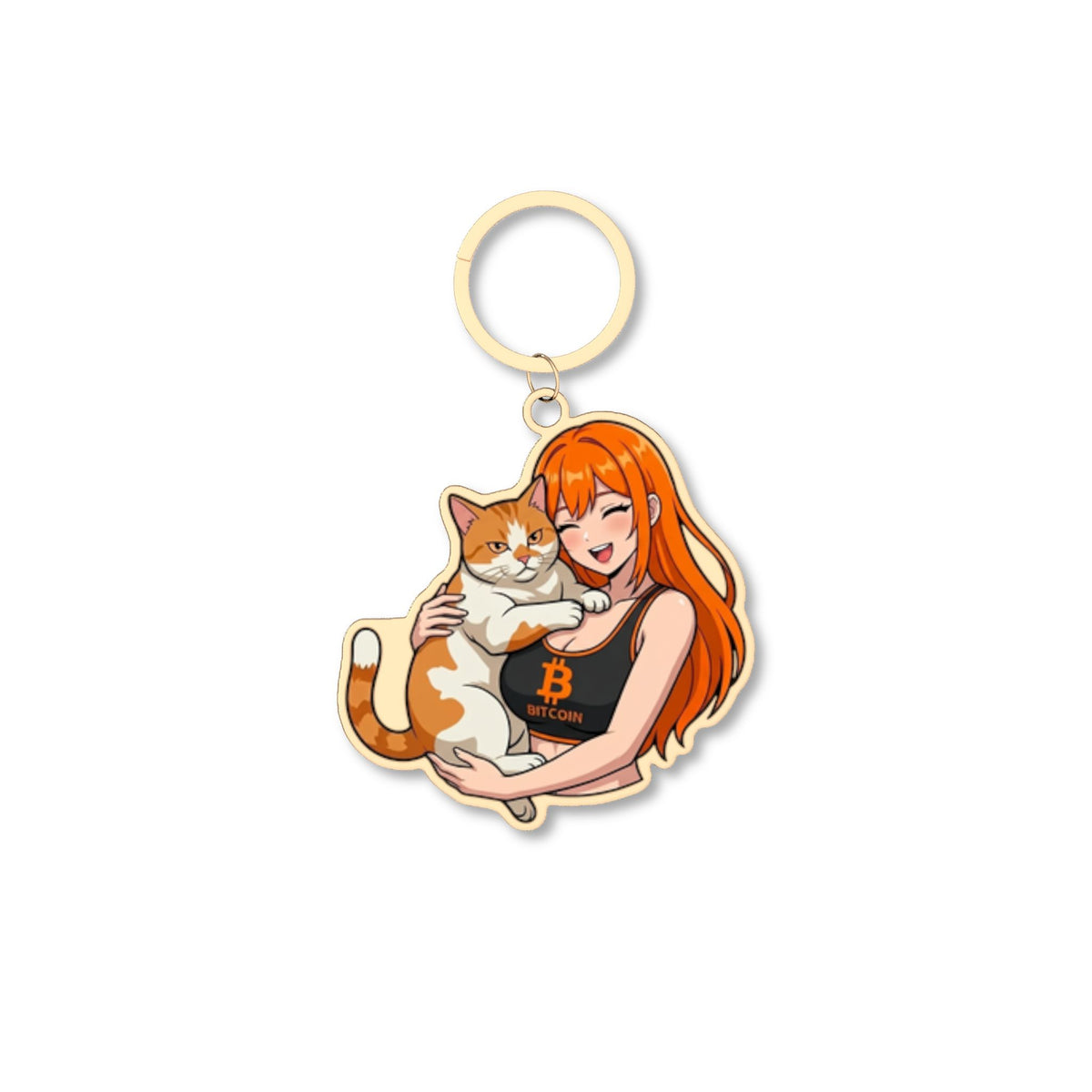 $Gigacat $Btc Custom Cut Keychain