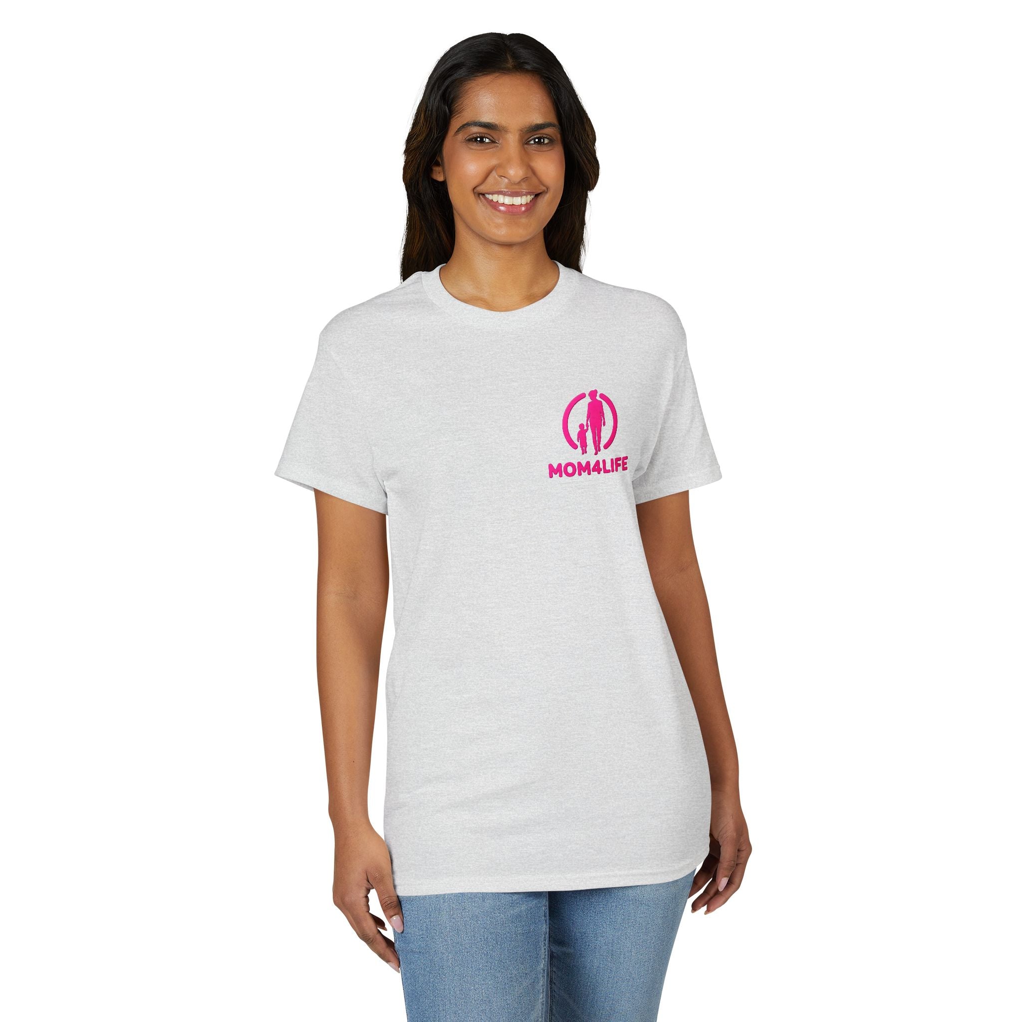 T-shirt « Mom Life » – Tee-shirt graphique silhouette de maman rose