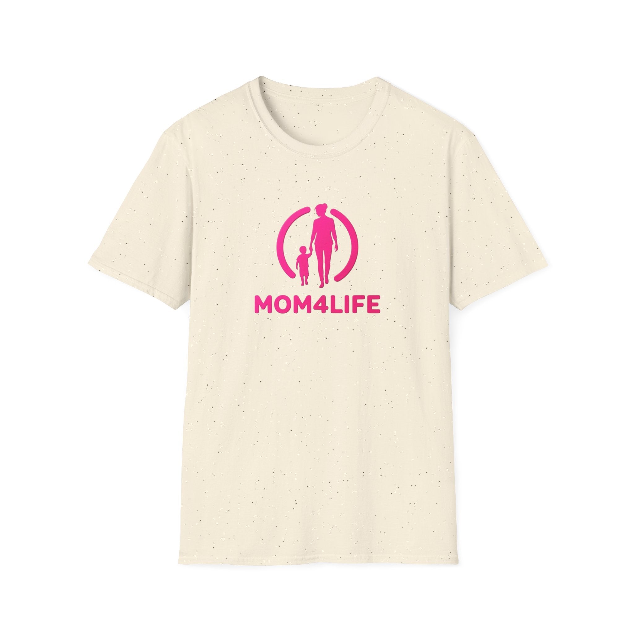 Mom4Life T-Shirt — Pink Mom and Child Graphic Tee, Mother's Day Gift
