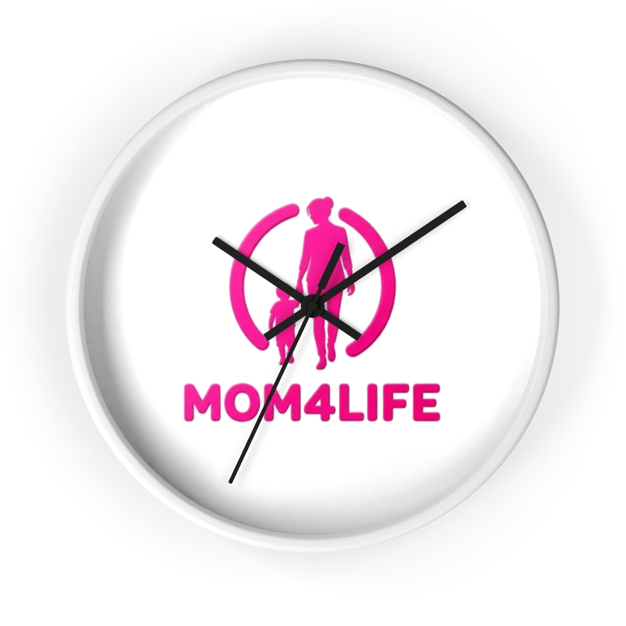 Mom4Life Wall Clock – Pink Mom & Kids Decorative Clock, Mother’s Day Gift