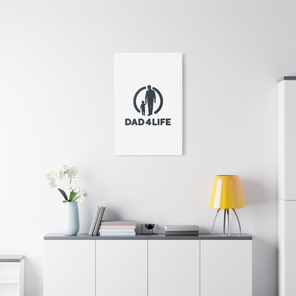 Canvas Wall Art — “DAD4LIFE” Father & Child Matte Stretched Canvas