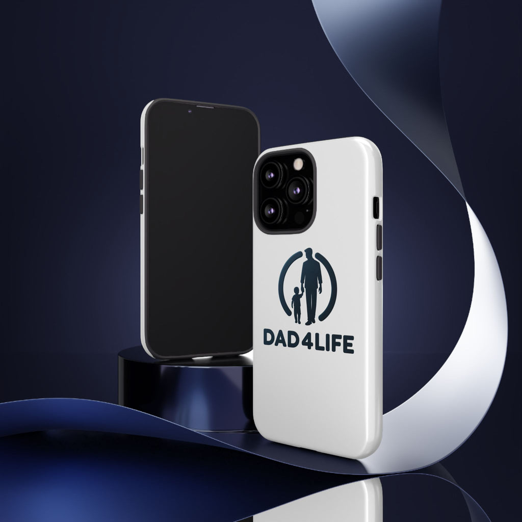 Funda protectora para teléfono Dad4Life — Funda protectora con silueta de padre e hijo