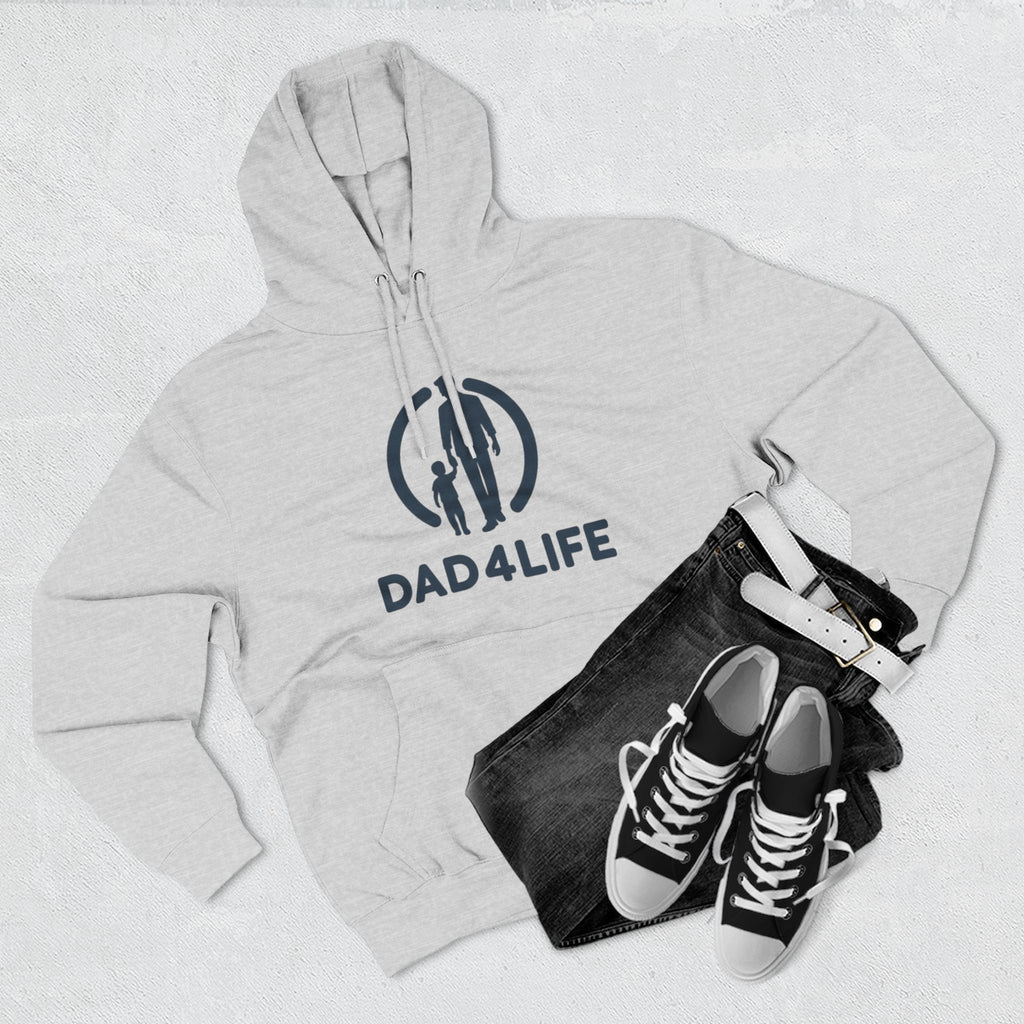 Dad 4 Life Hoodie — Father & Child Silhouette Fleece Pullover