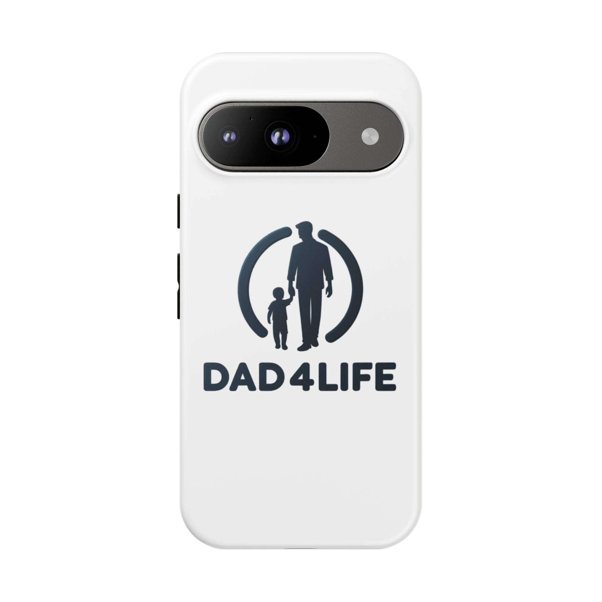 Funda protectora para teléfono Dad4Life — Funda protectora con silueta de padre e hijo