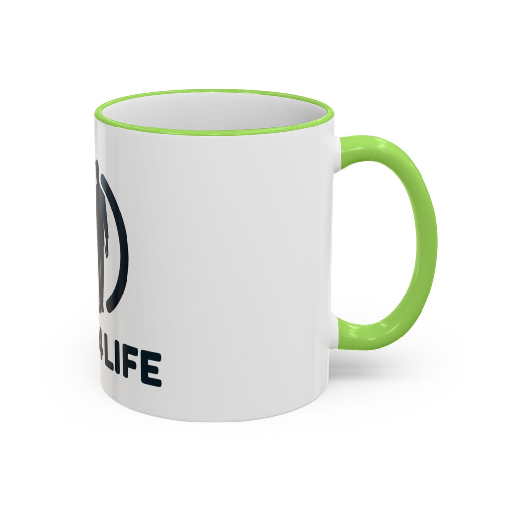 Dad 4 Life Accent Rim Mug — Father & Child Coffee Cup (11oz/15oz)