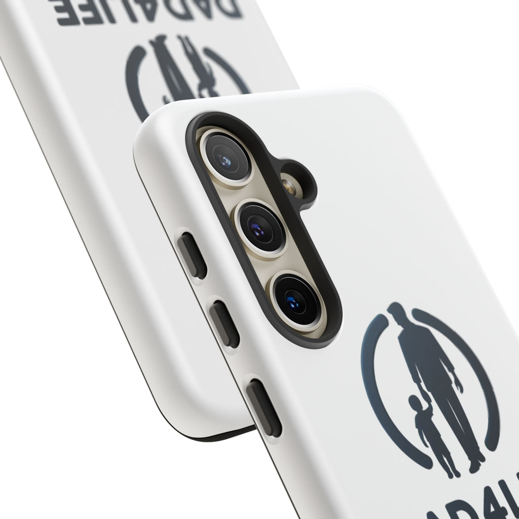 Funda protectora para teléfono Dad4Life — Funda protectora con silueta de padre e hijo