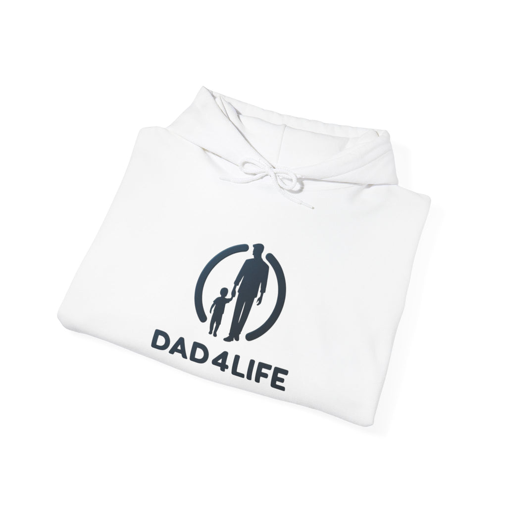 Dad 4 Life Hoodie — Father & Son Silhouette Pullover with Noir City Back Print