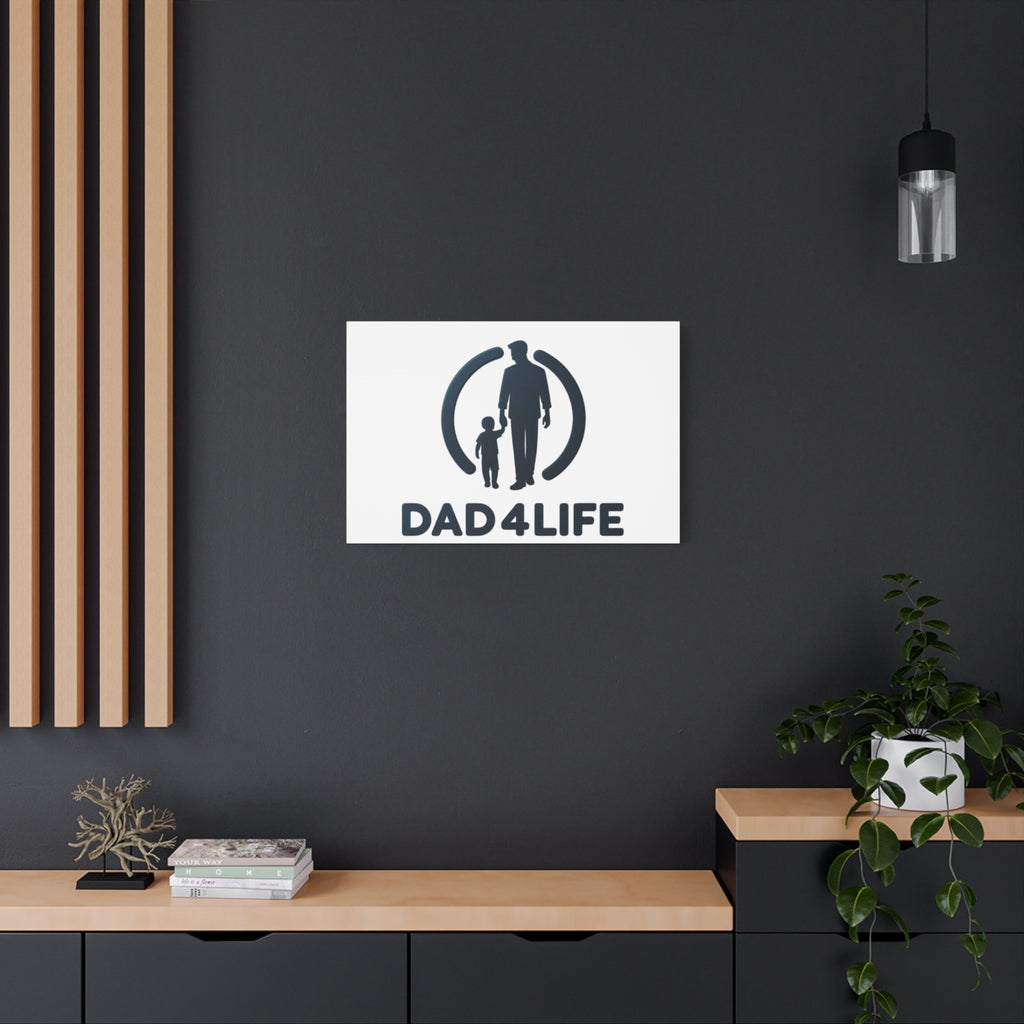 Canvas Wall Art — “DAD4LIFE” Father & Child Matte Stretched Canvas
