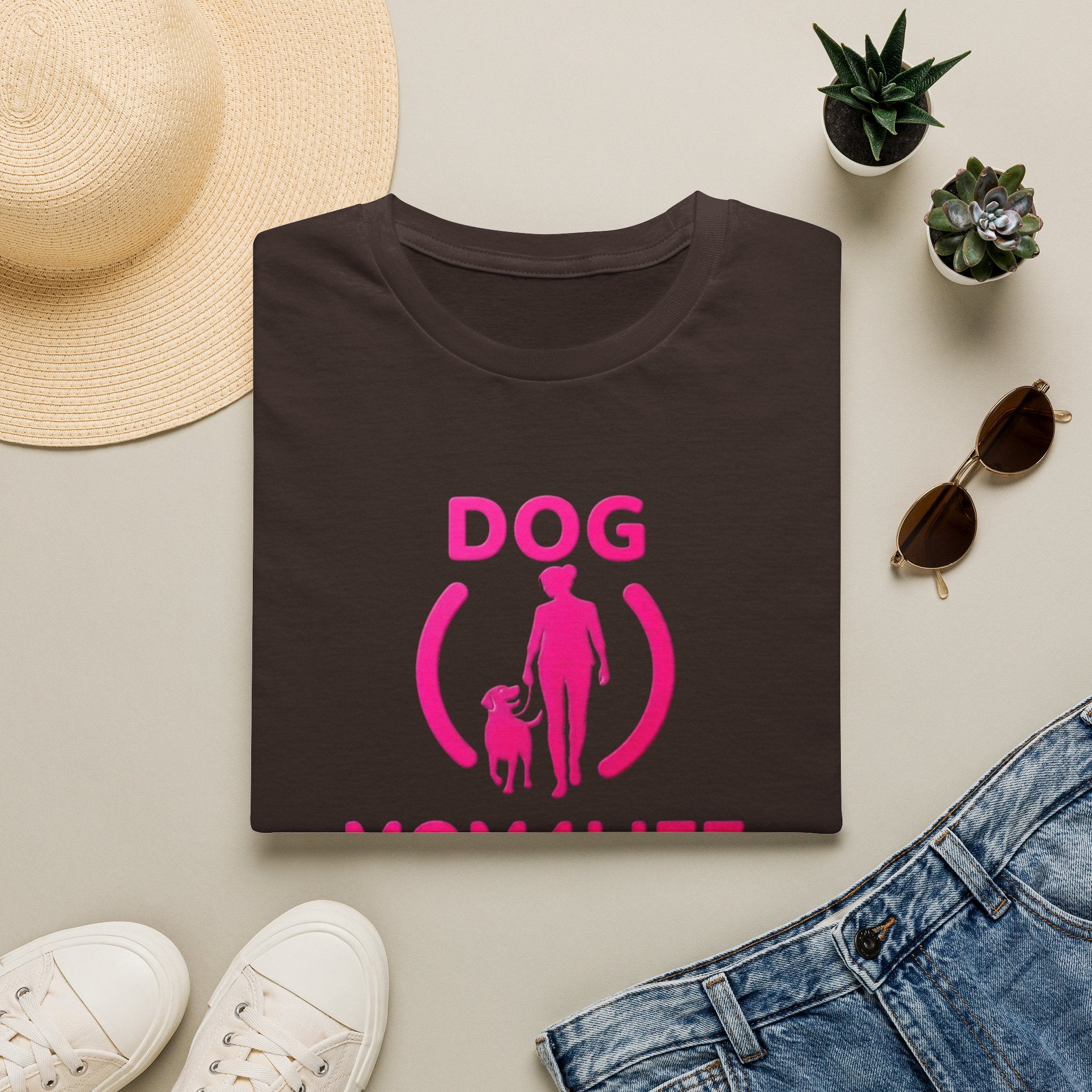 Dog Mom 4 Life T-Shirt — Pink Silhouette Pet Lover Tee