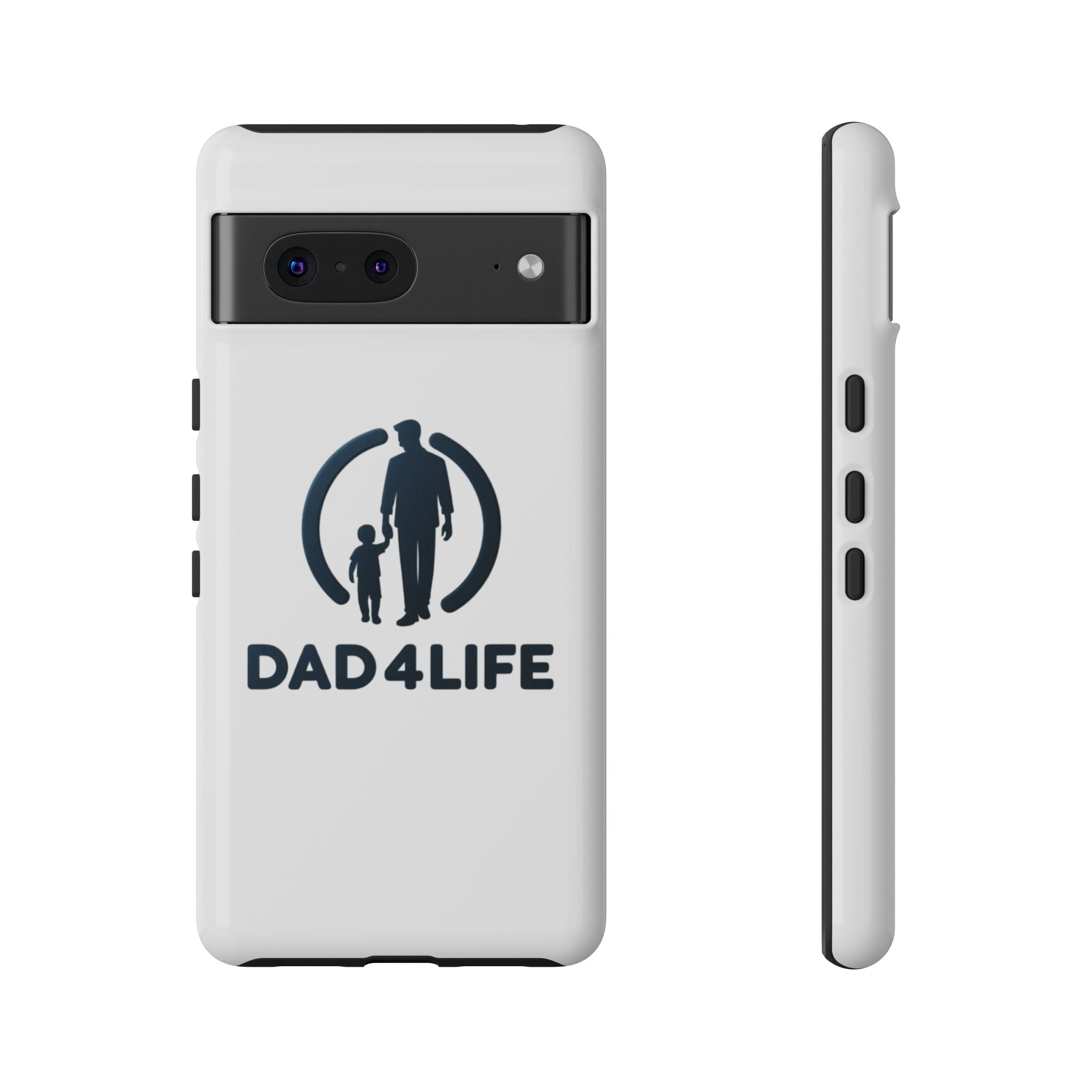 Funda protectora para teléfono Dad4Life — Funda protectora con silueta de padre e hijo