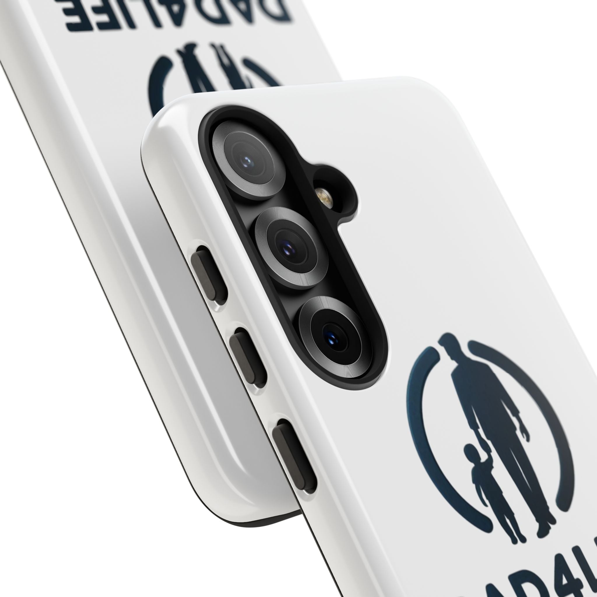 Funda protectora para teléfono Dad4Life — Funda protectora con silueta de padre e hijo