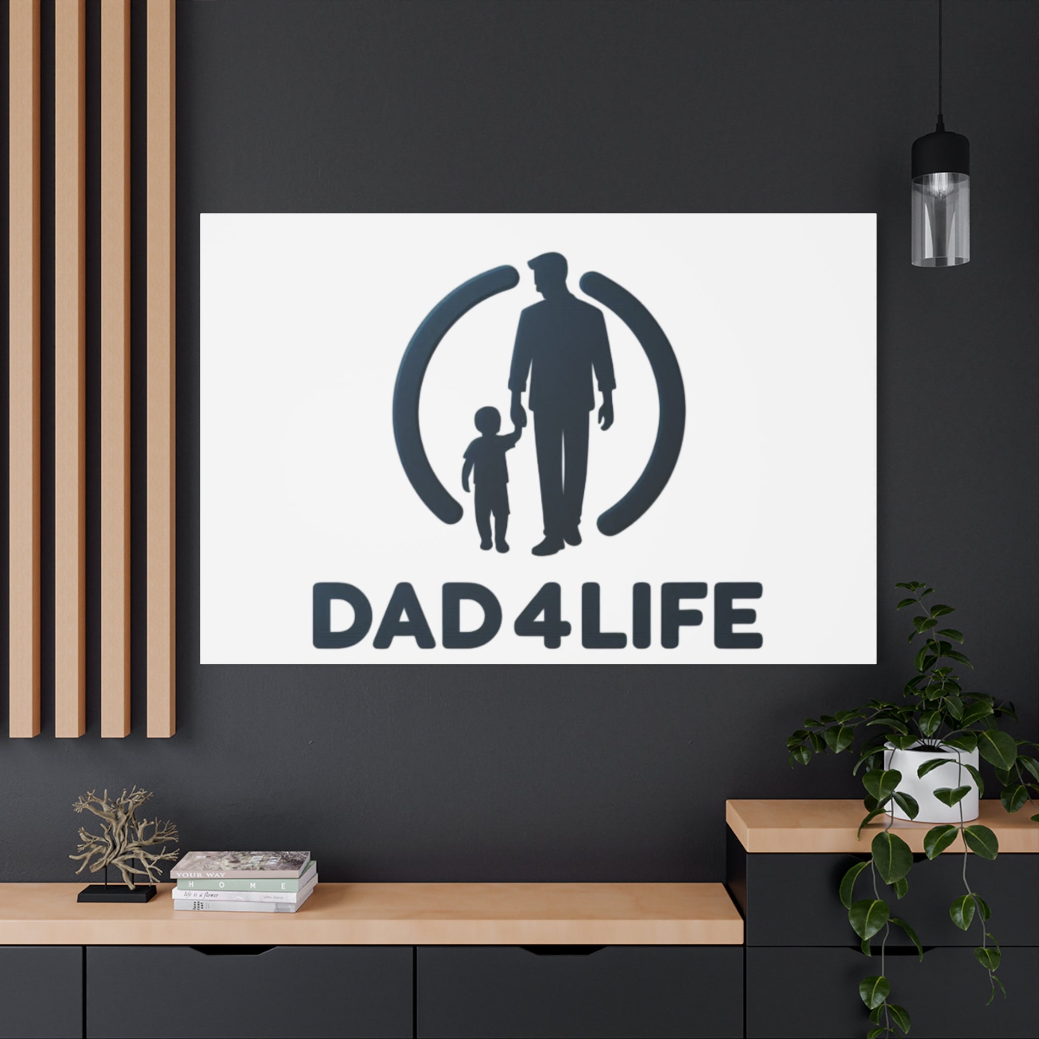 Canvas Wall Art — “DAD4LIFE” Father & Child Matte Stretched Canvas