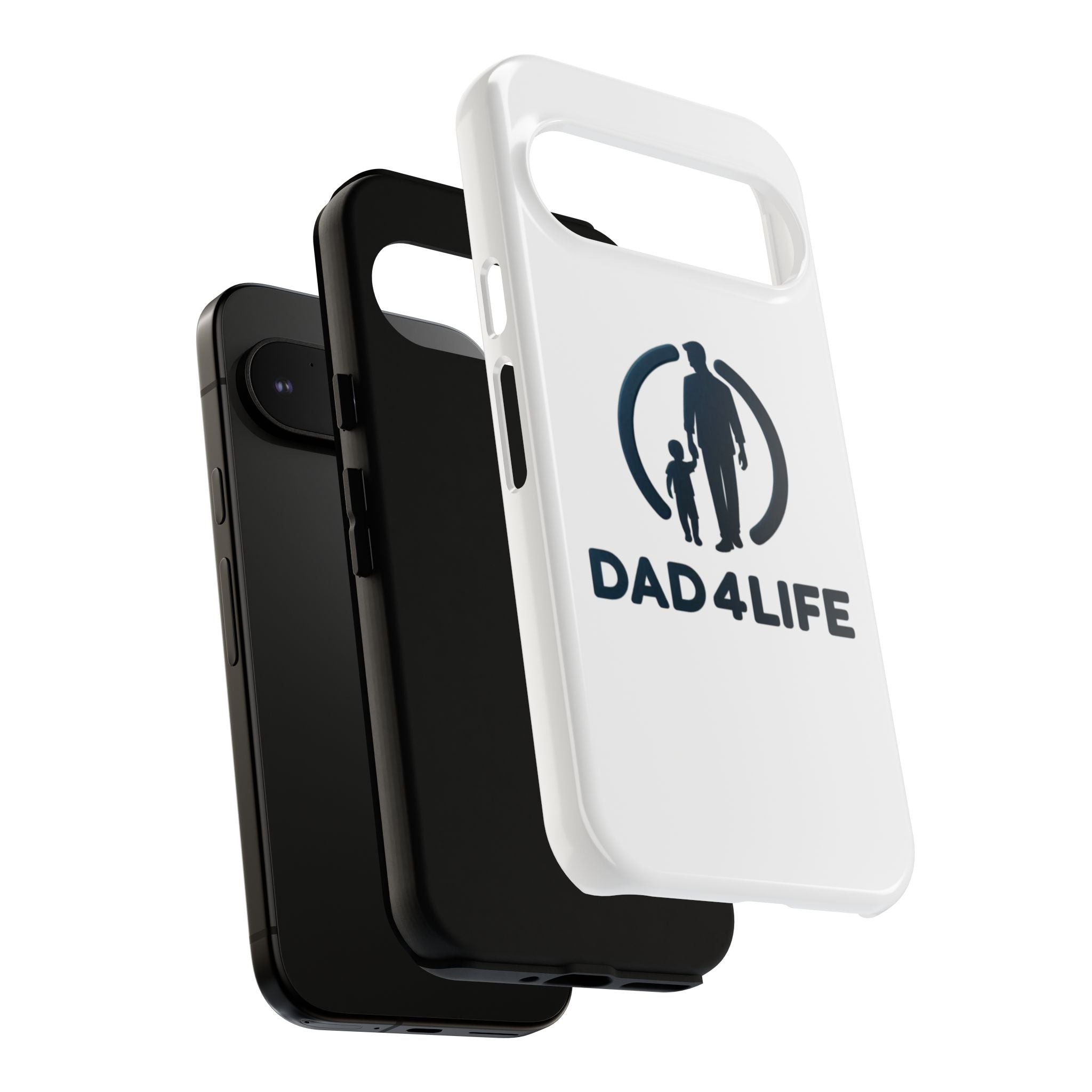 Funda protectora para teléfono Dad4Life — Funda protectora con silueta de padre e hijo