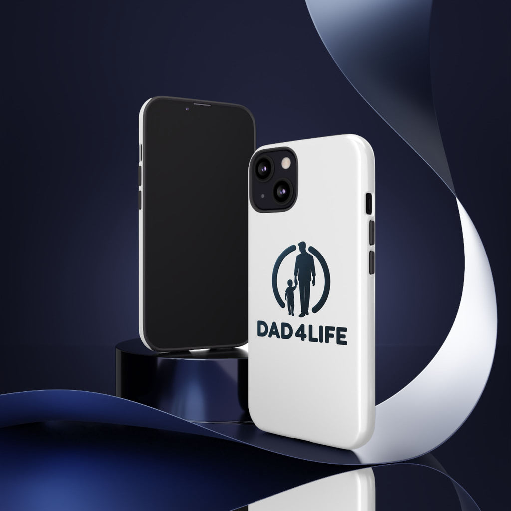 Funda protectora para teléfono Dad4Life — Funda protectora con silueta de padre e hijo
