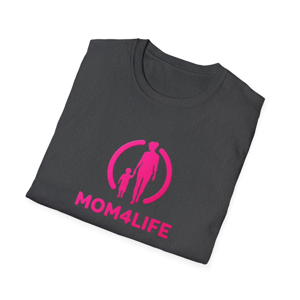 Mom4Life T-Shirt — Pink Mom and Child Graphic Tee, Mother's Day Gift