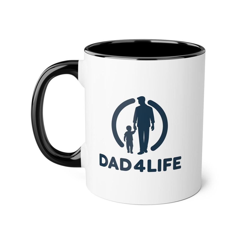 Mug « Papa pour la vie » — Mug bicolore de 325 ml pour papas, cadeau Père et enfant