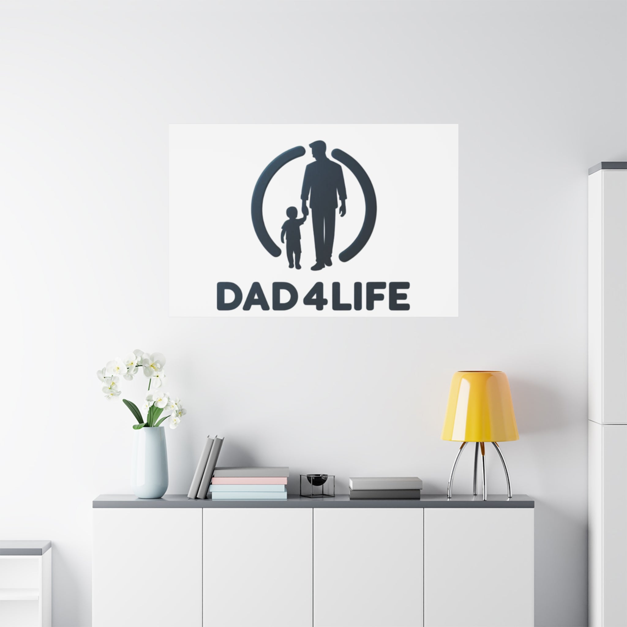 Canvas Wall Art — “DAD4LIFE” Father & Child Matte Stretched Canvas