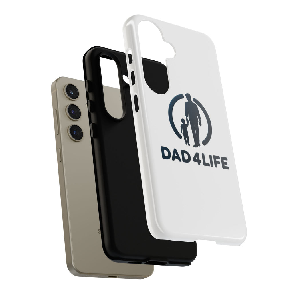 Funda protectora para teléfono Dad4Life — Funda protectora con silueta de padre e hijo