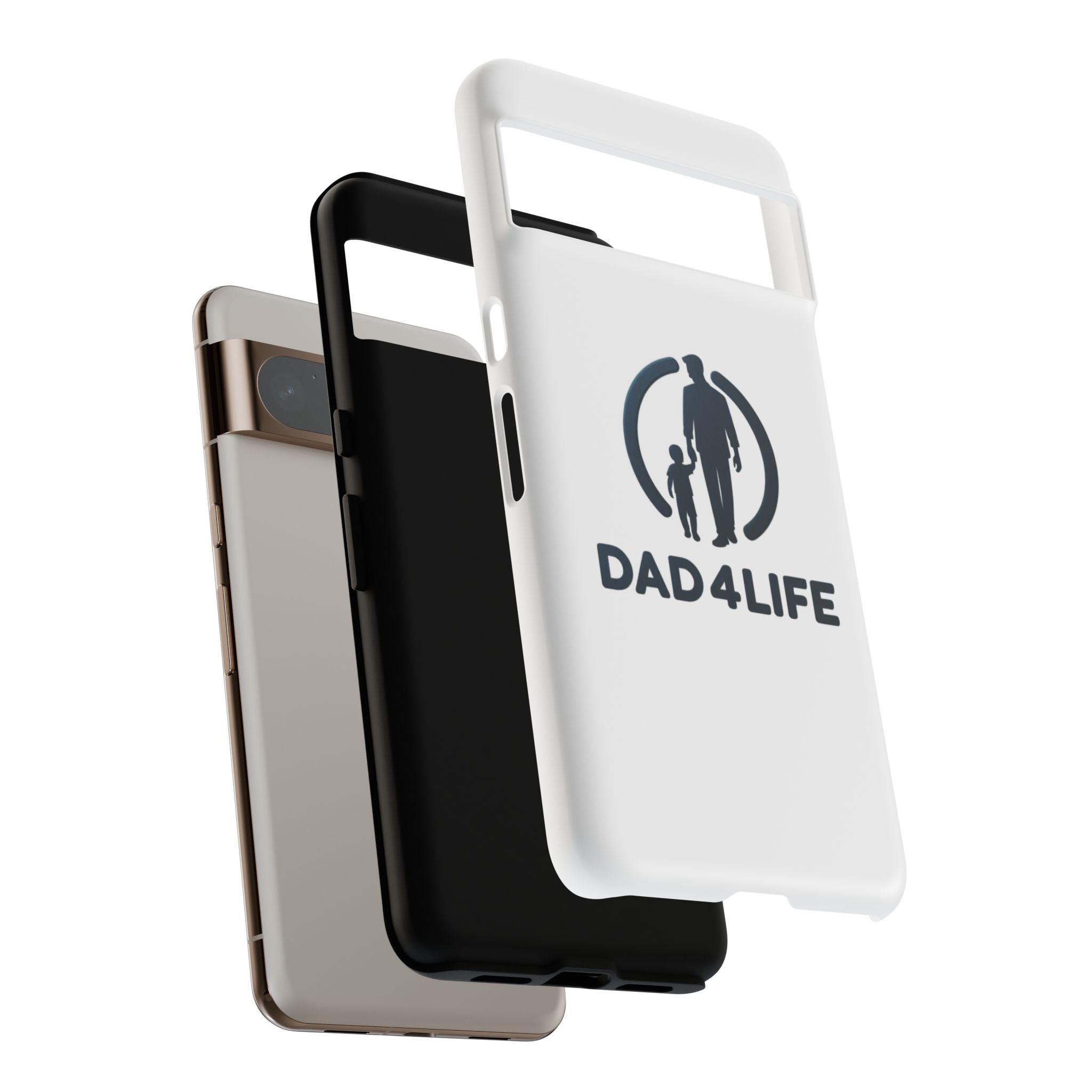 Funda protectora para teléfono Dad4Life — Funda protectora con silueta de padre e hijo