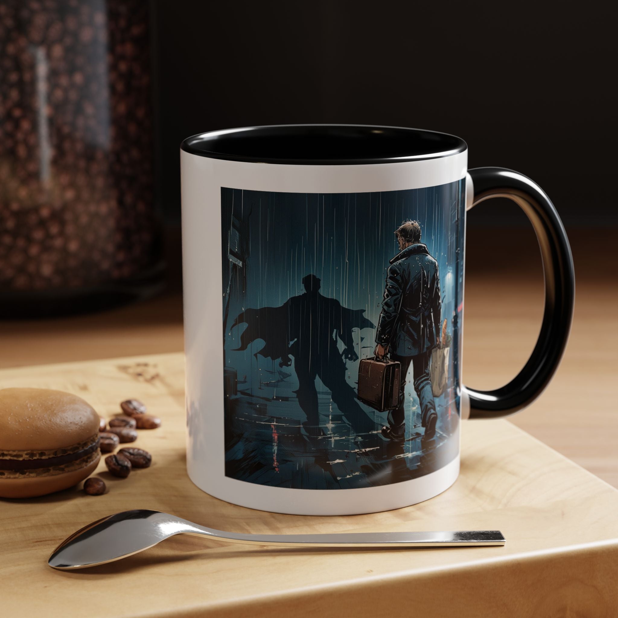 Noir Detective Coffee Mug – Rainy City Mystery Accent Mug (11/15 oz)