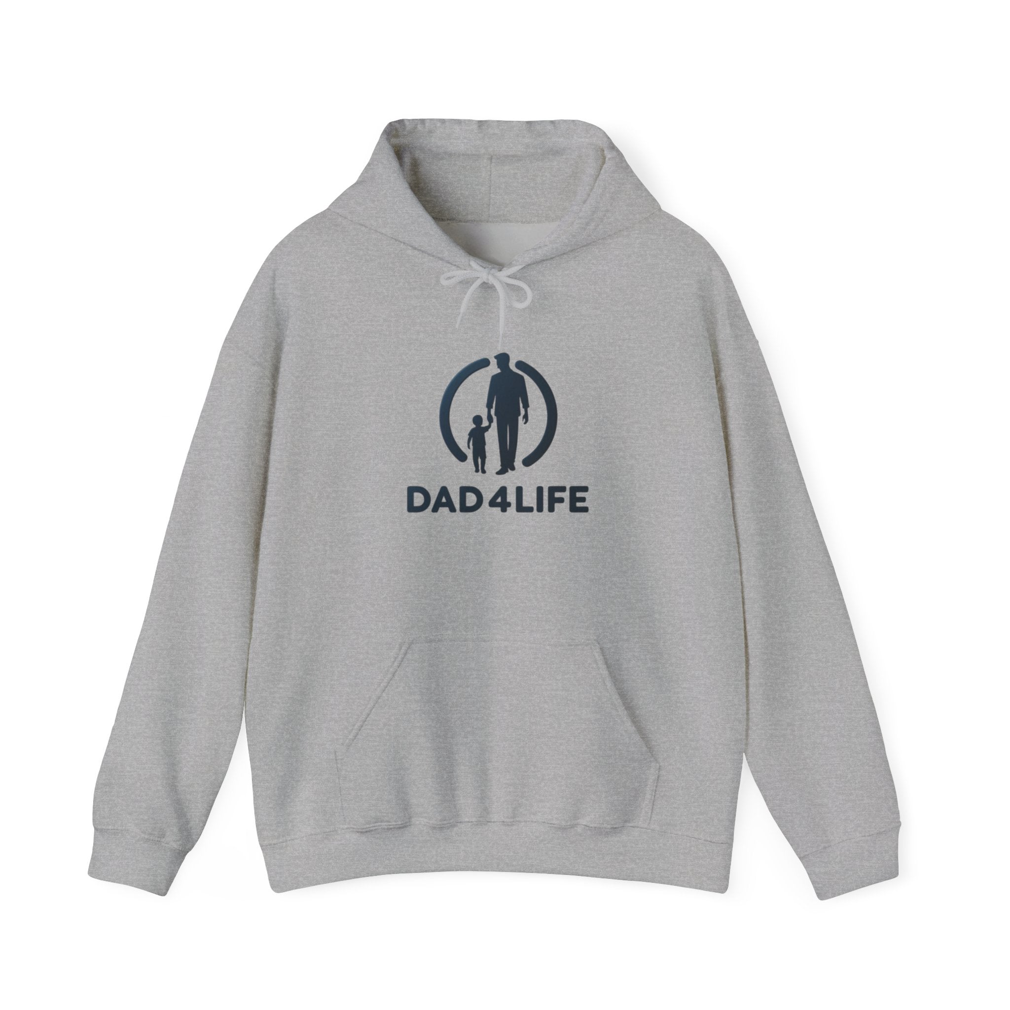 Dad 4 Life Hoodie — Father & Son Silhouette Pullover with Noir City Back Print