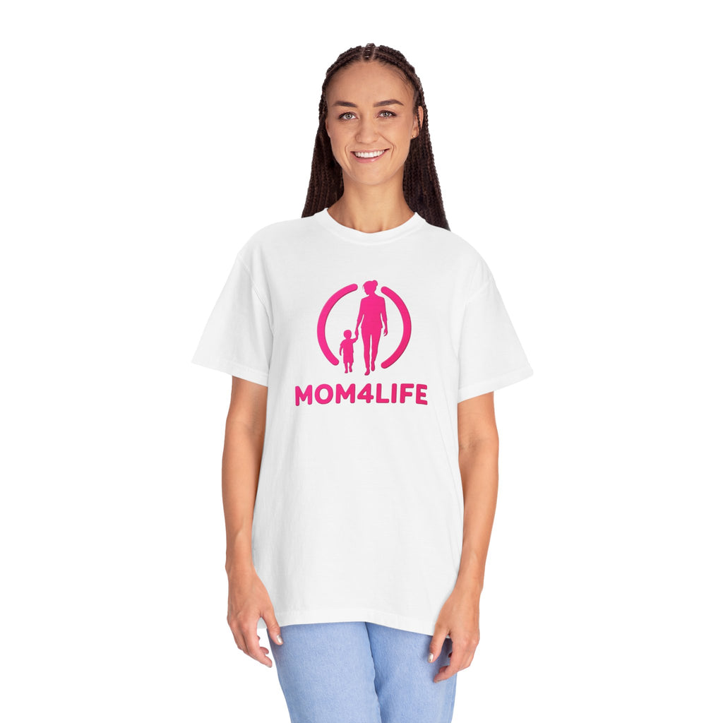 Mom4Life T-Shirt — Mother's Day Graphic Tee with Mom and Child Silhouette
