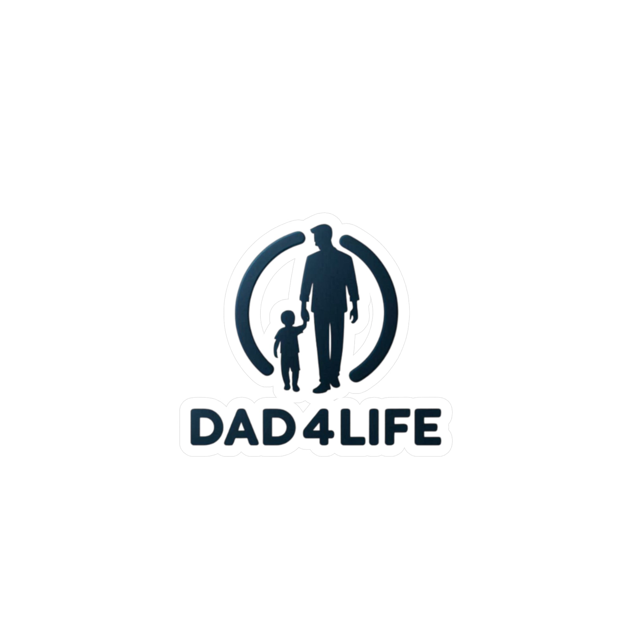 Dad4Life Vinyl Sticker — Father & Child Kiss-Cut Decal (Perfect for Cars, Laptops & Gifts)