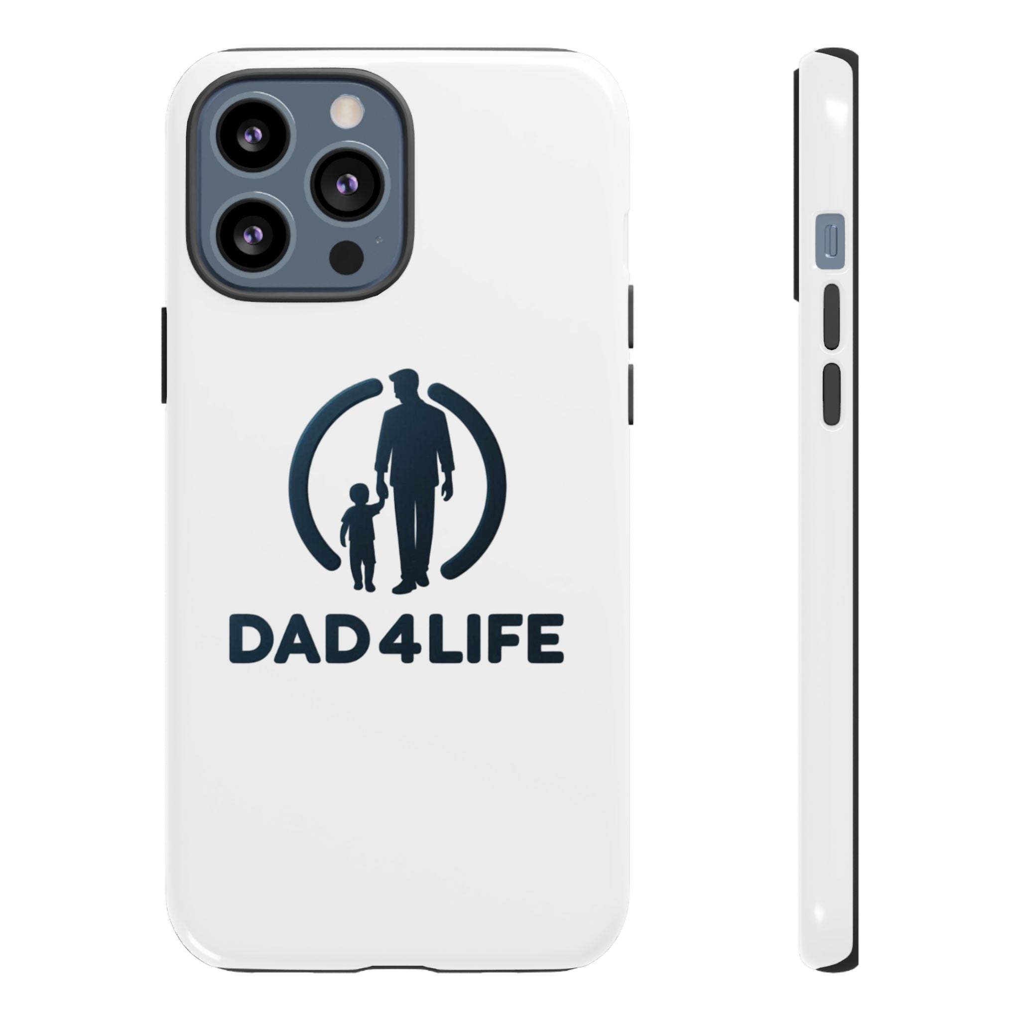 Funda protectora para teléfono Dad4Life — Funda protectora con silueta de padre e hijo