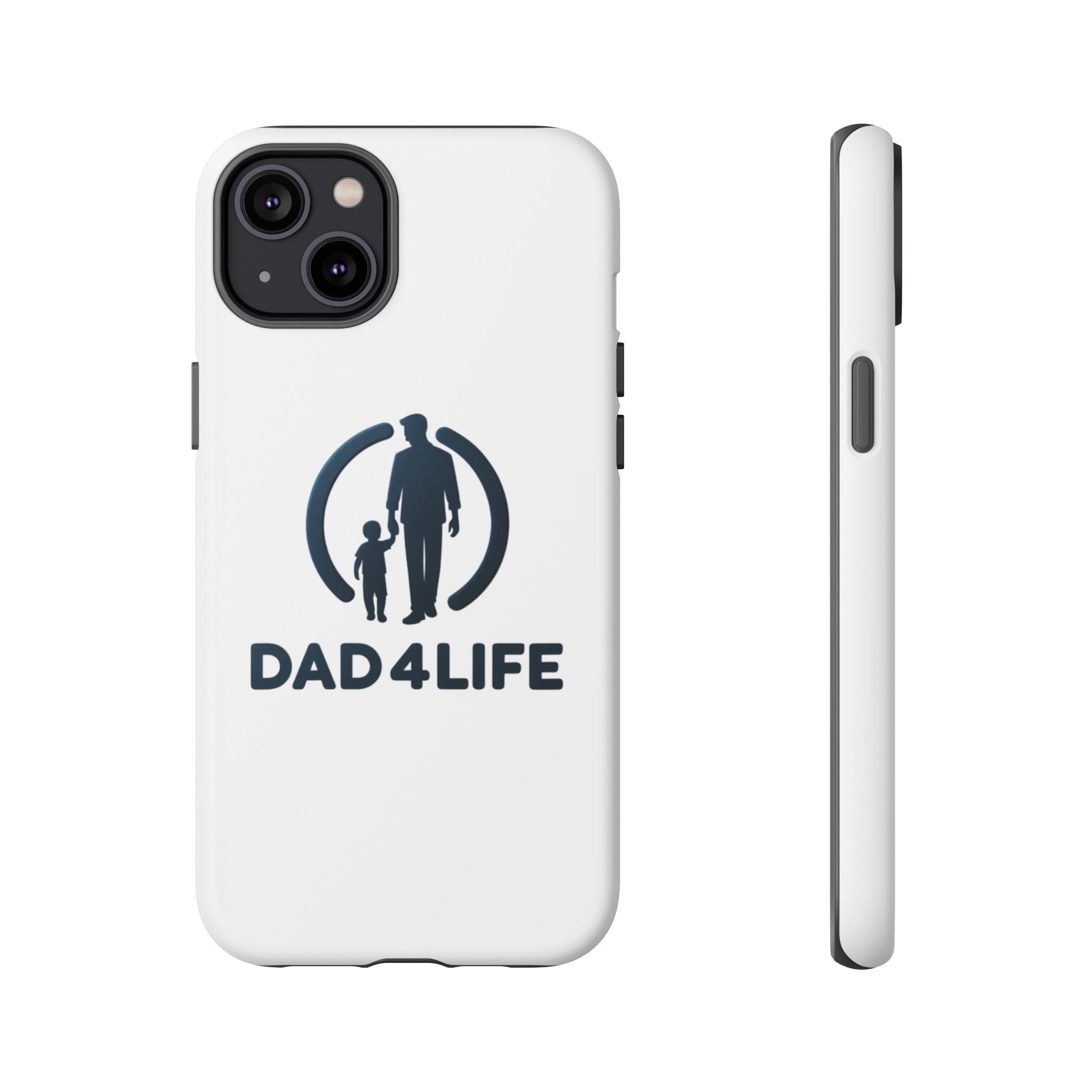 Funda protectora para teléfono Dad4Life — Funda protectora con silueta de padre e hijo