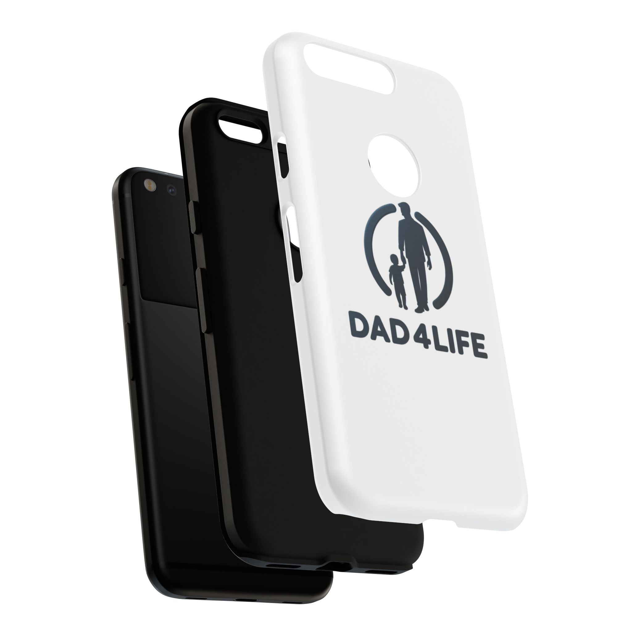 Funda protectora para teléfono Dad4Life — Funda protectora con silueta de padre e hijo
