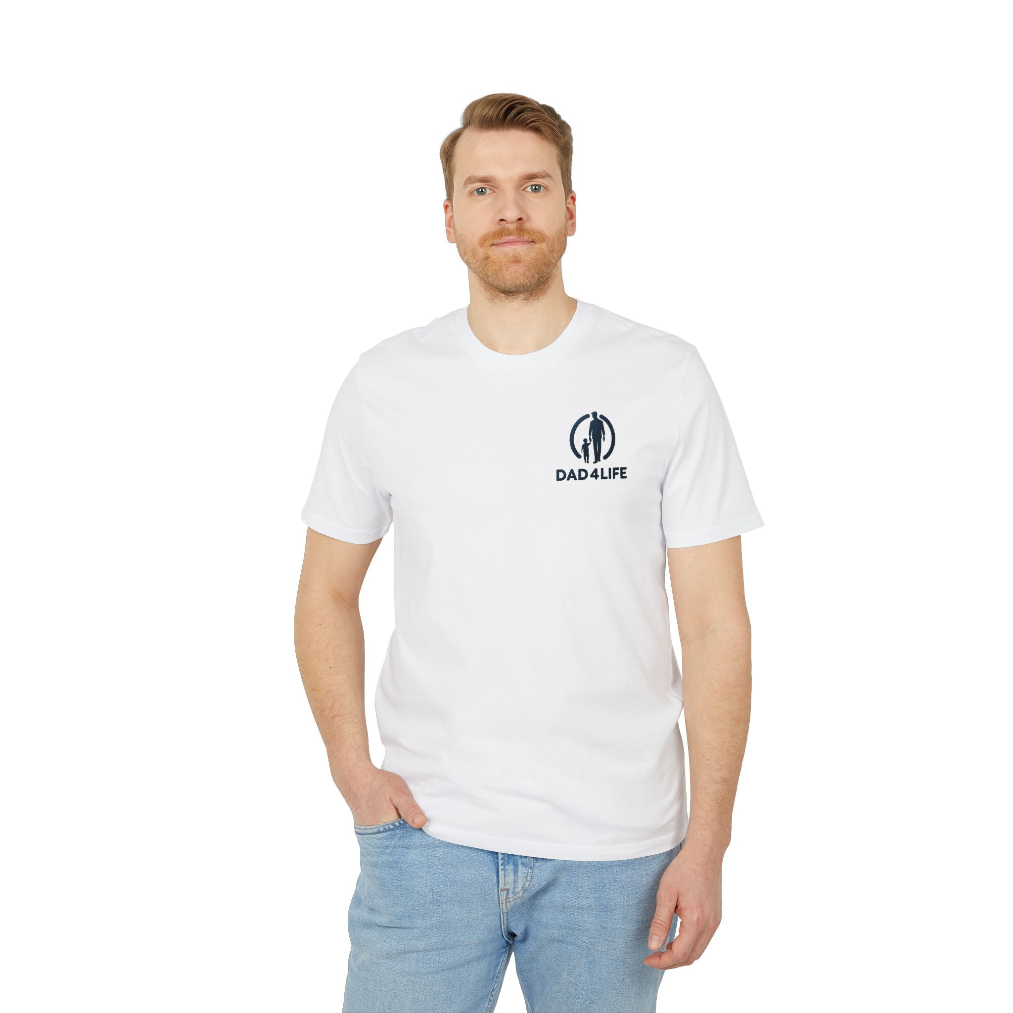Dad 4 Life T-Shirt — Minimal Pocket Logo Tee for Proud Dads